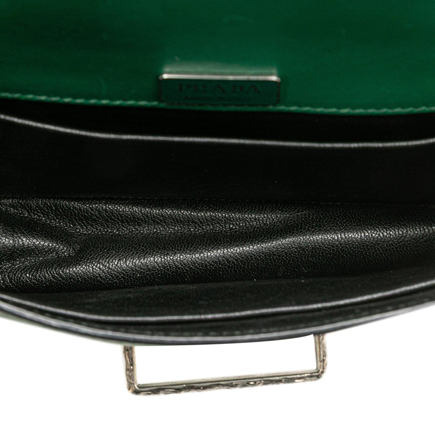 Prada Saffiano Trimmed City Calf Crystal Cahier Crossbody