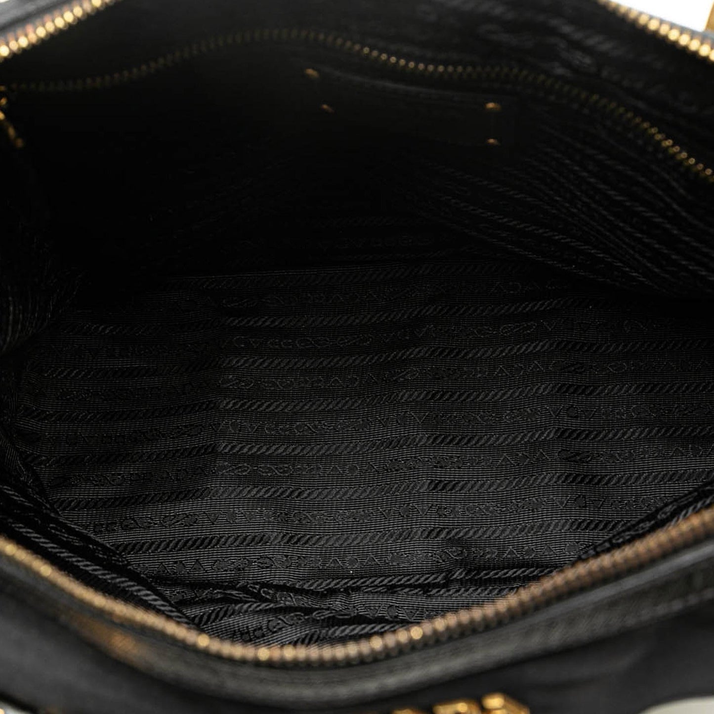 Prada Saffiano Trimmed Tessuto Logo Tote