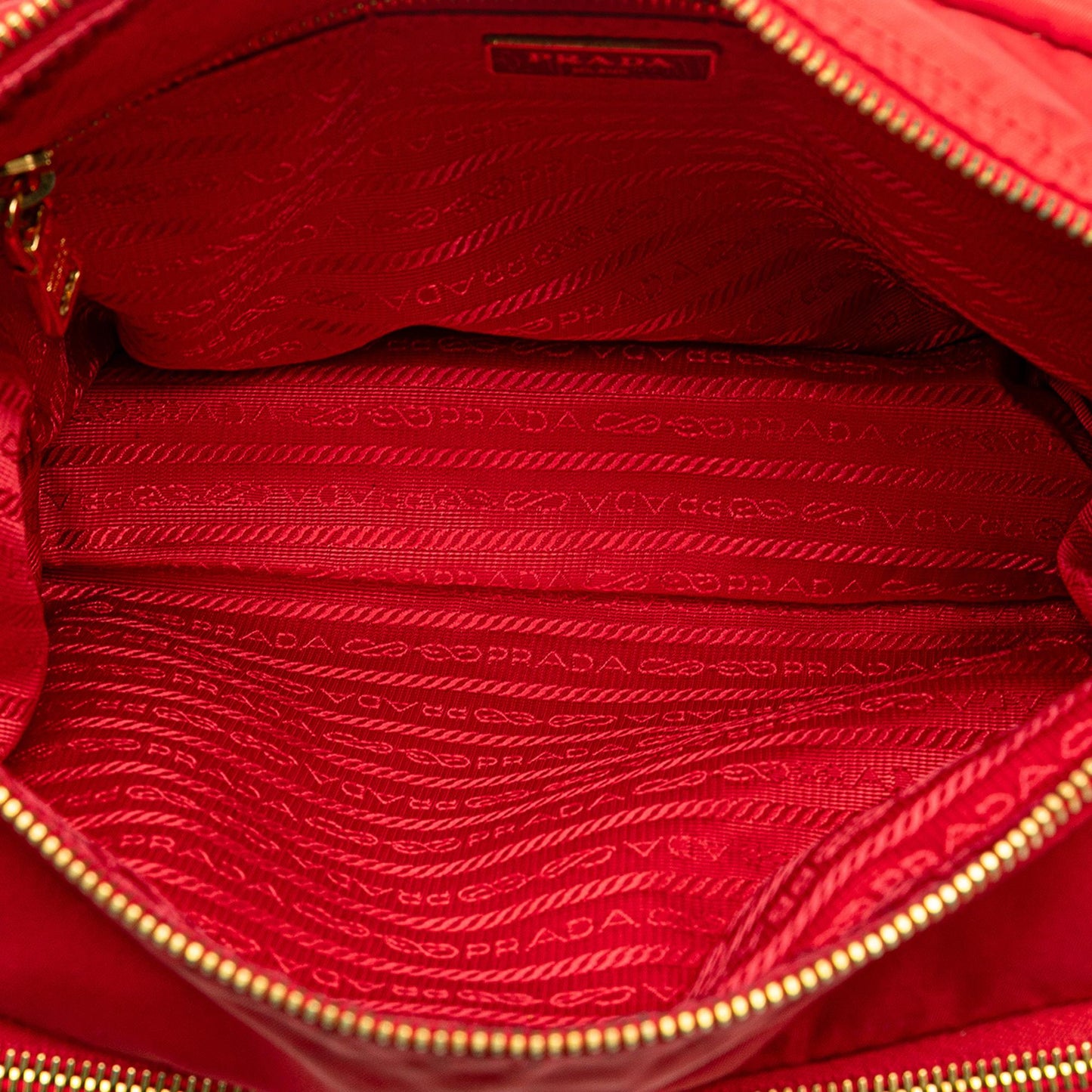 Prada Saffiano Trimmed Tessuto Zip Double Buckle Messenger Bag