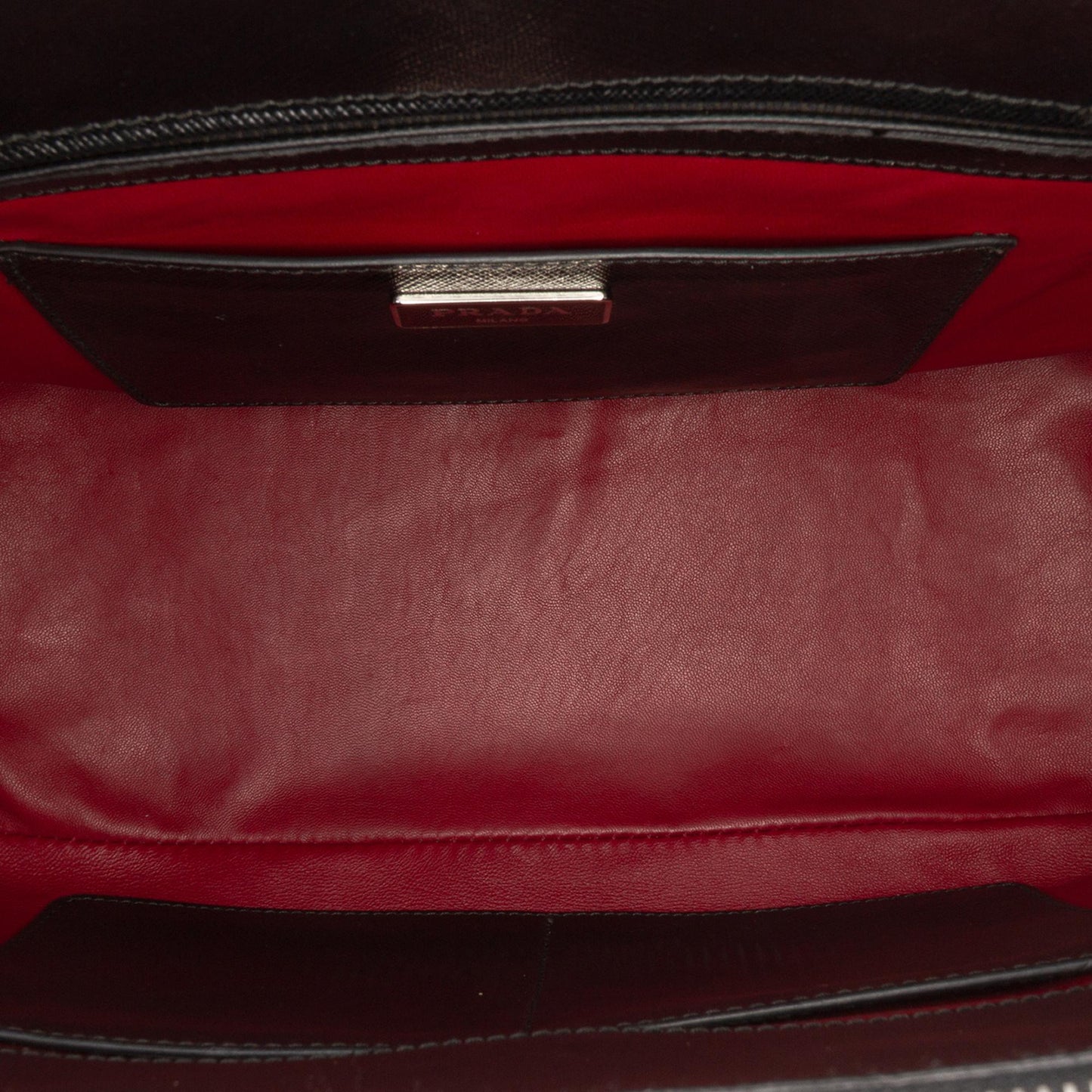 Prada Saffiano Turnlock Double Zip Studded Tote