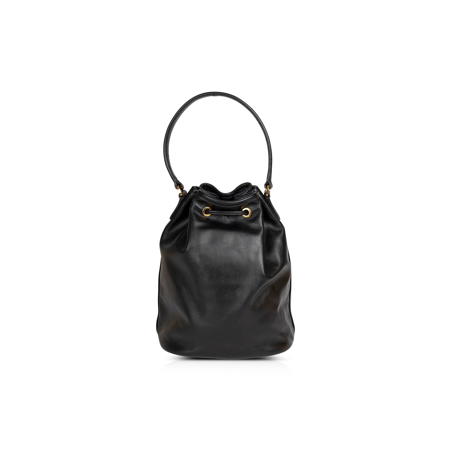 Prada Small Leather Drawstring Bucket Bag