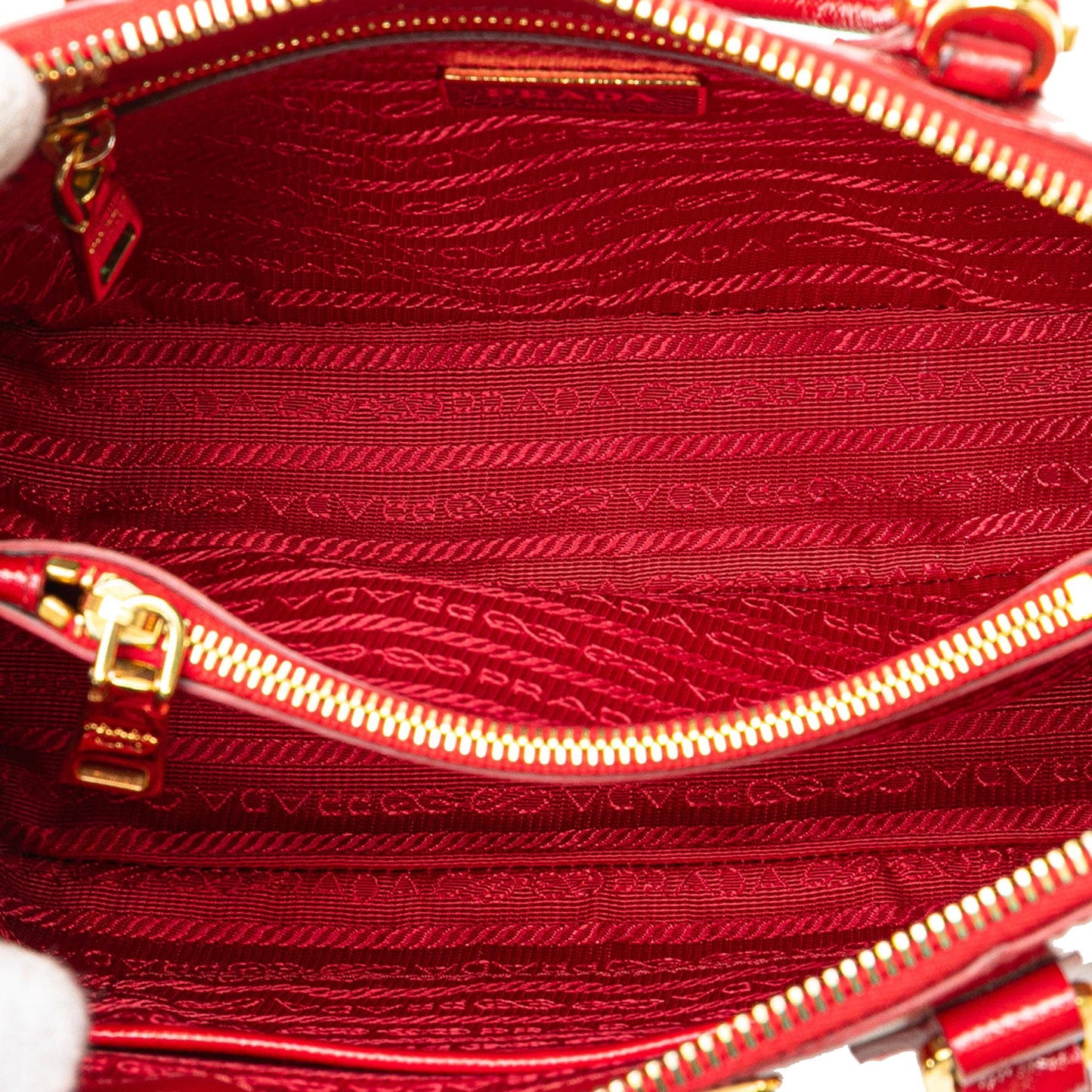 Prada Small Saffiano Vernice Promenade Satchel
