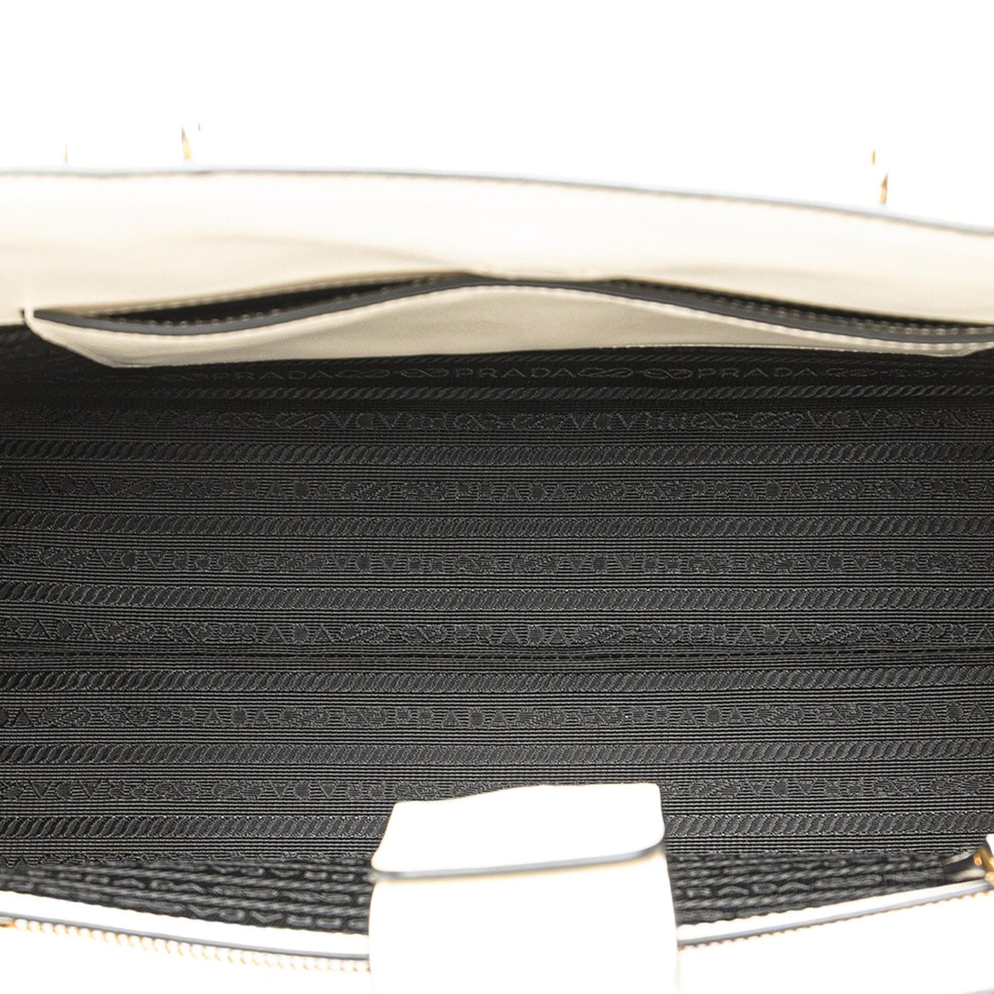 Prada Soft Calf Trimmed Saffiano Lux Satchel