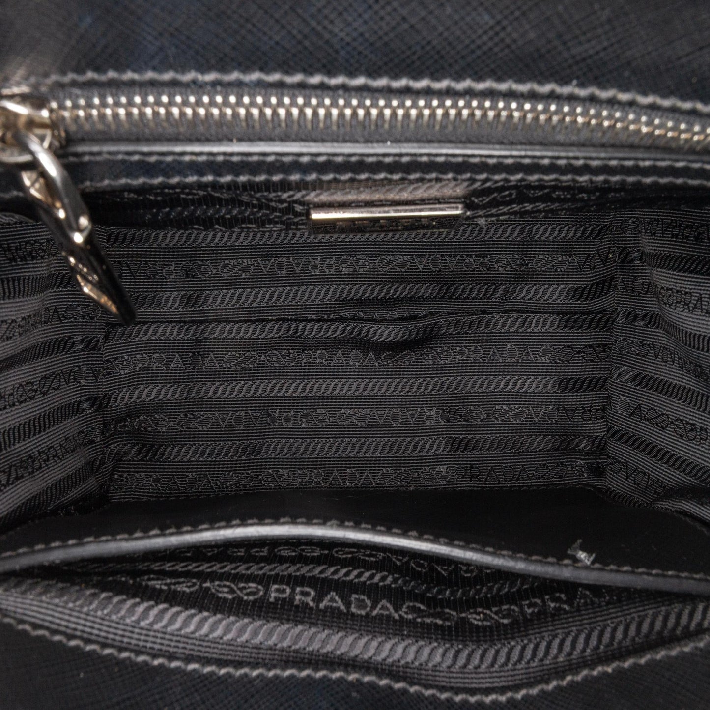 Prada Tartan Saffiano Trimmed Tessuto Satchel
