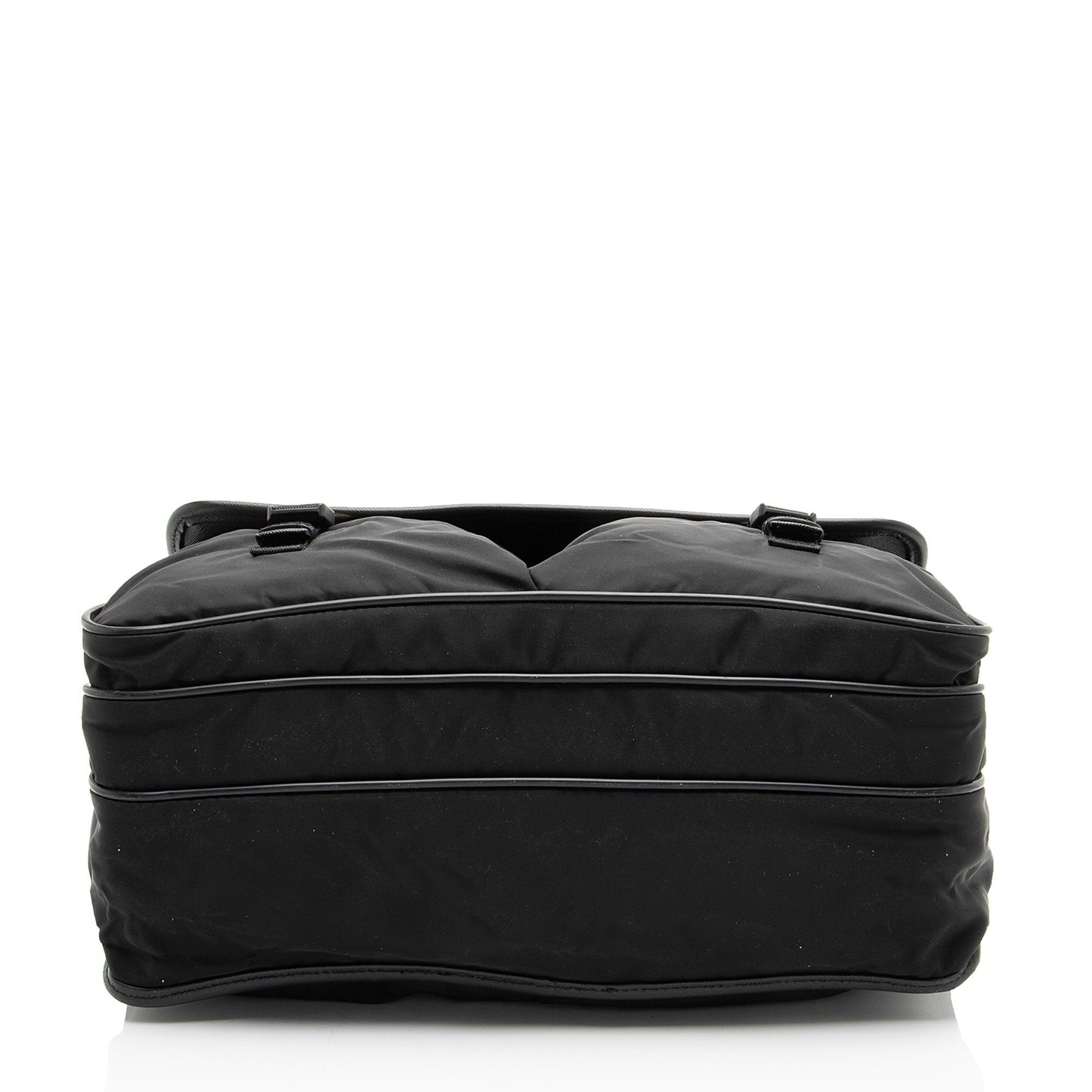 Prada Tessuto Saffiano Leather Double Buckle Messenger