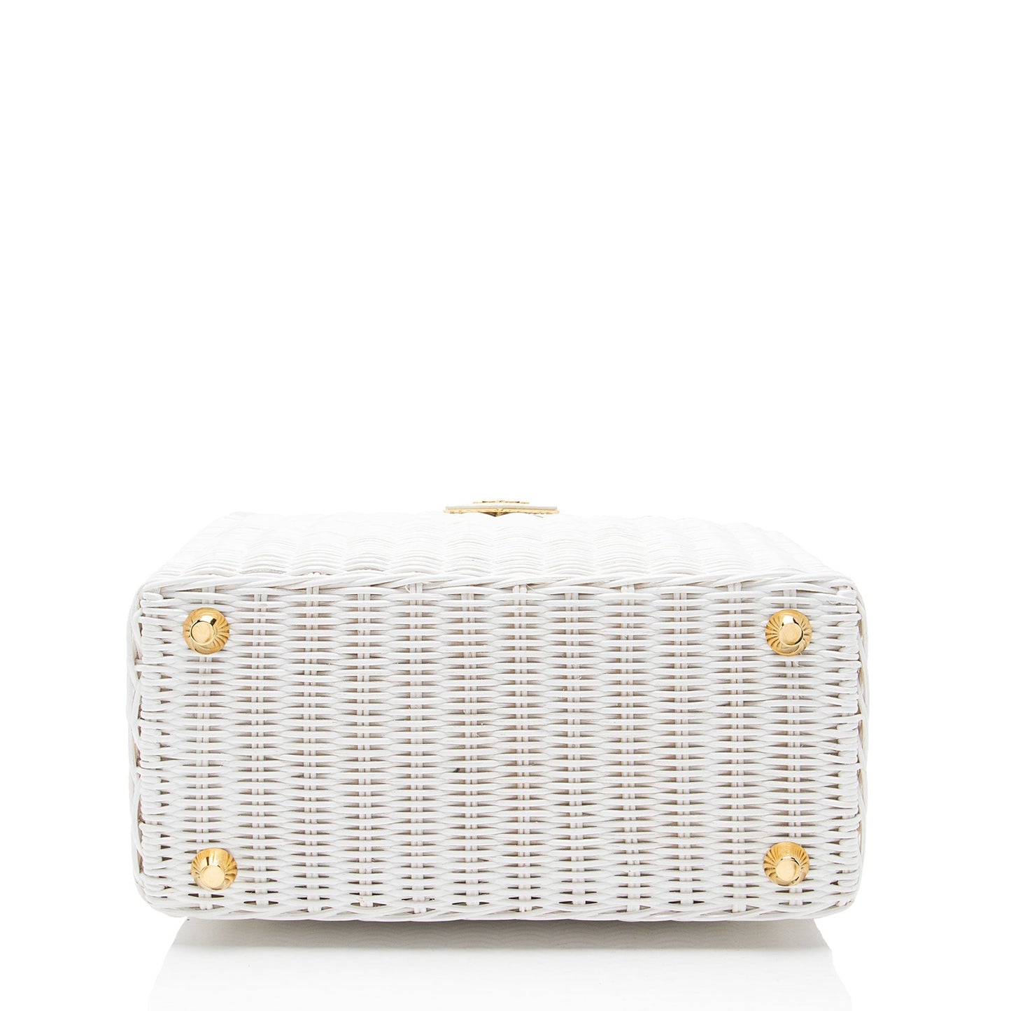 Prada Wicker Canvas Small Tote