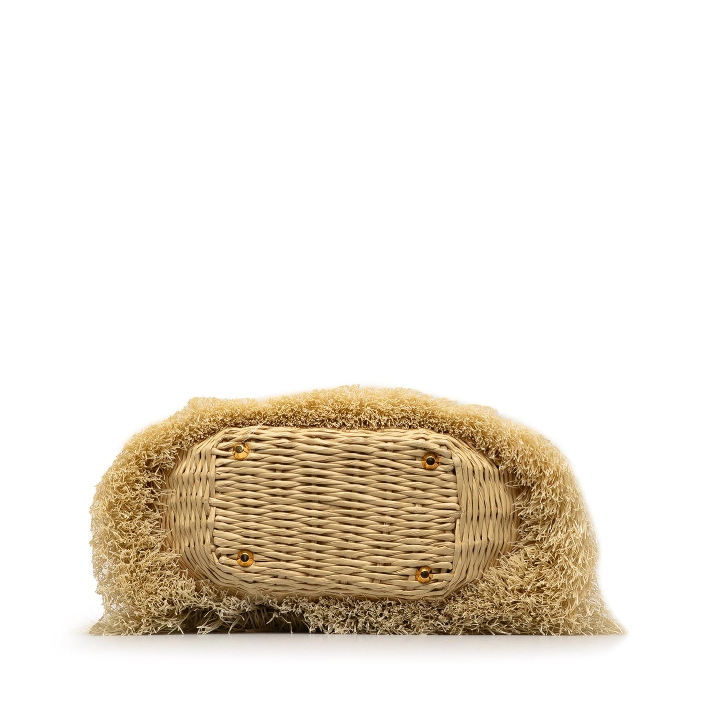 Prada Wicker and Woven Straw Fringe Basket Bag (SHG-uwOpdU)