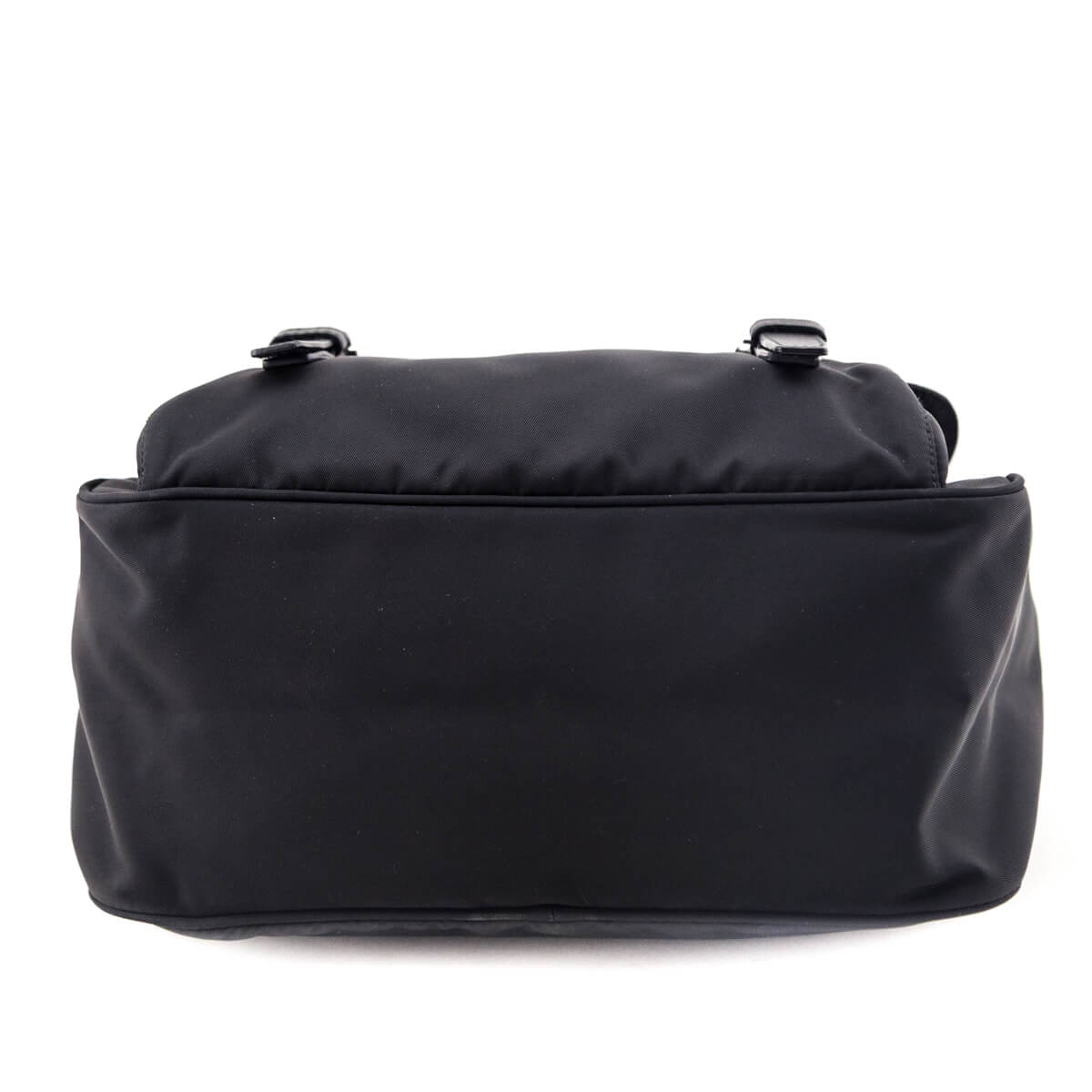 Prada Black Tessuto Nylon Double Buckle Small Messenger Bag