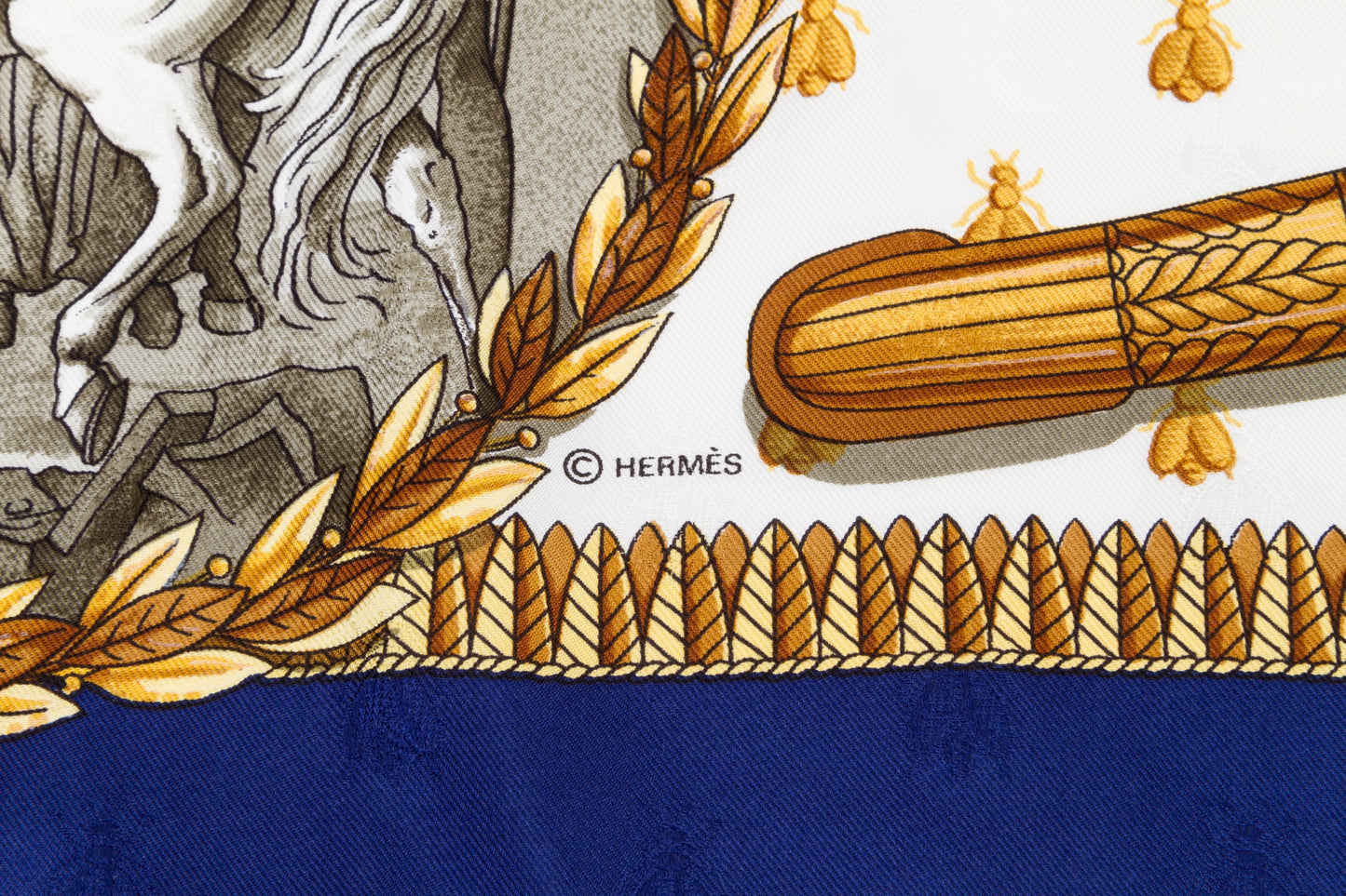 Hermes Collectible Napoleon Navy Scarf