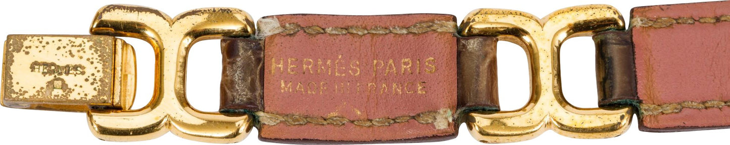 Hermes Brown Crocodile Bracelet