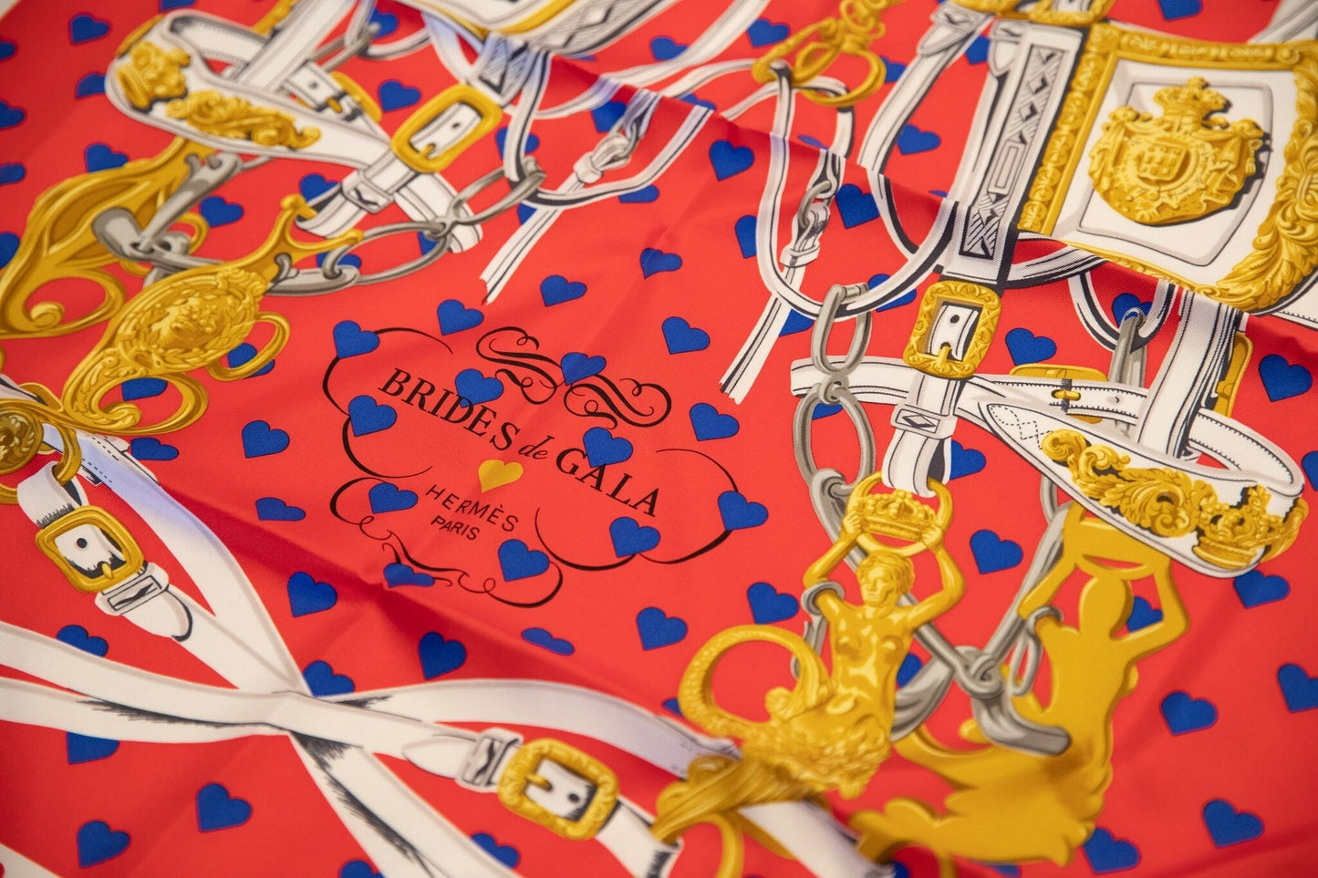Hermes Red Brides de Gala Love Scarf