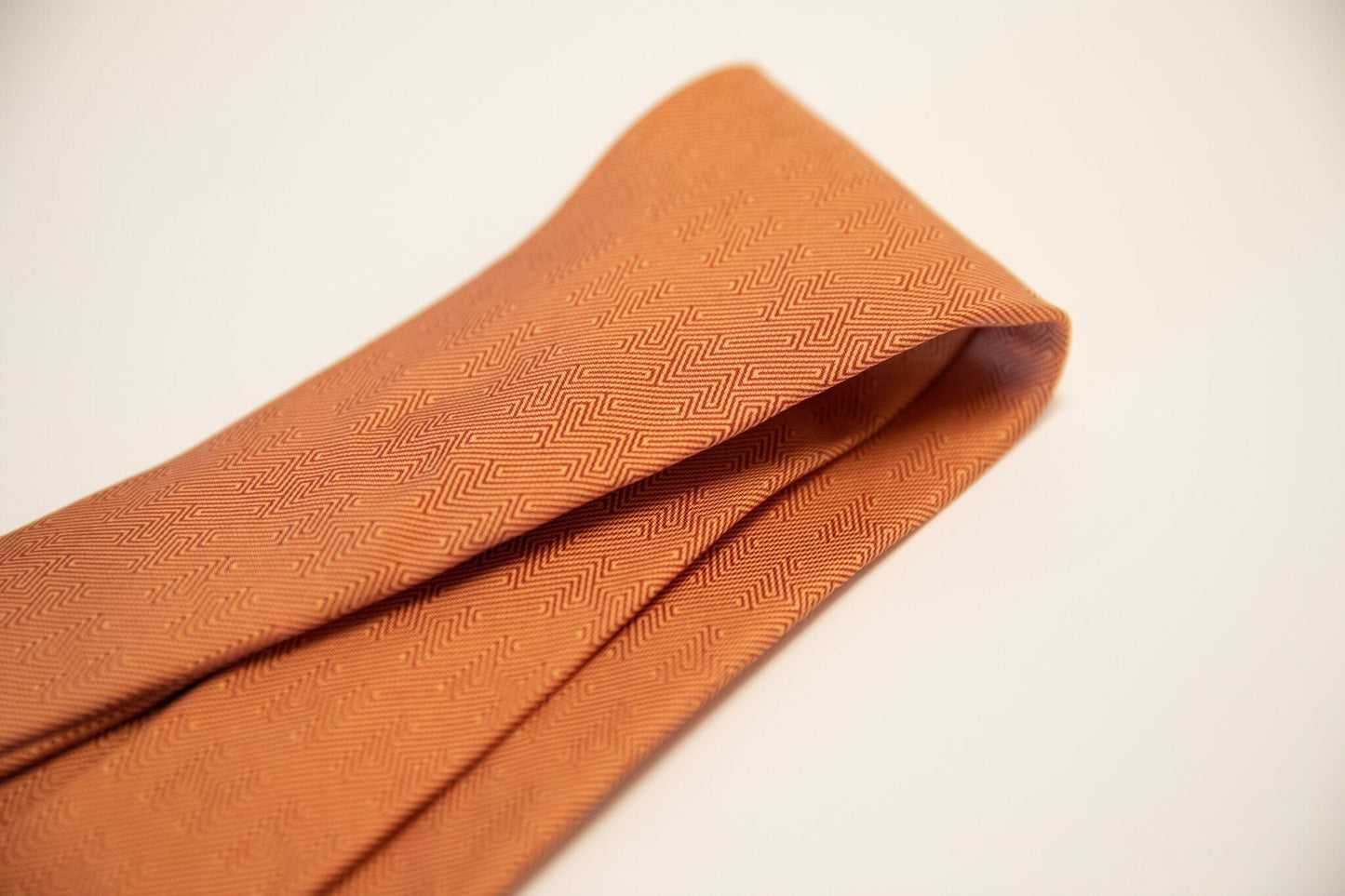 Hermes Orange Silk Tie w/ Box