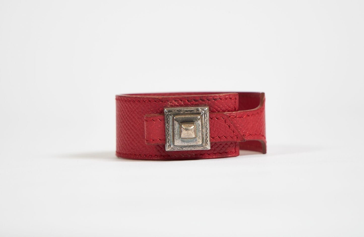Hermes Red Epsom Tuareg Bracelet