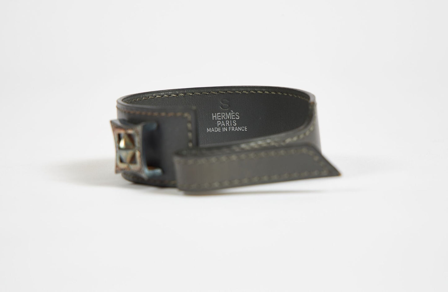 Hermes Gray Box Silver Tuareg Bracelet