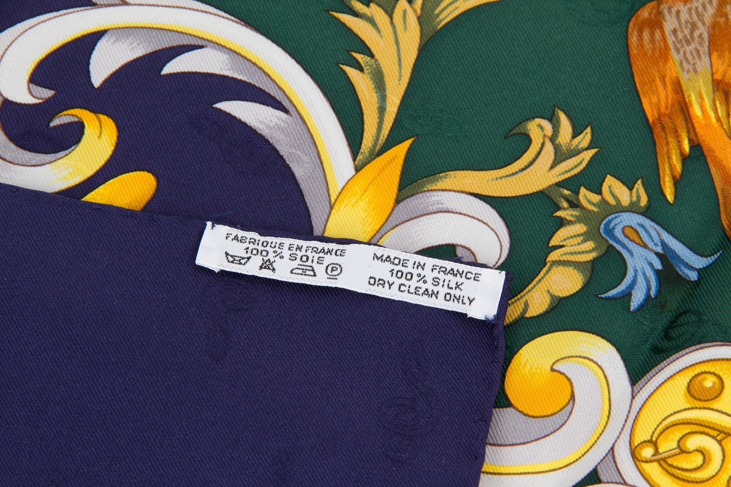 Hermes "Orgauphone" Blue Silk Scarf