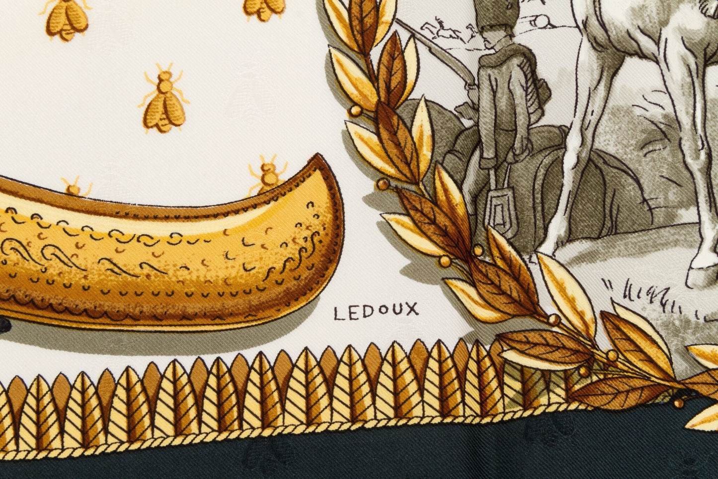 Hermes Black Napoleon Scarf by Ledoux