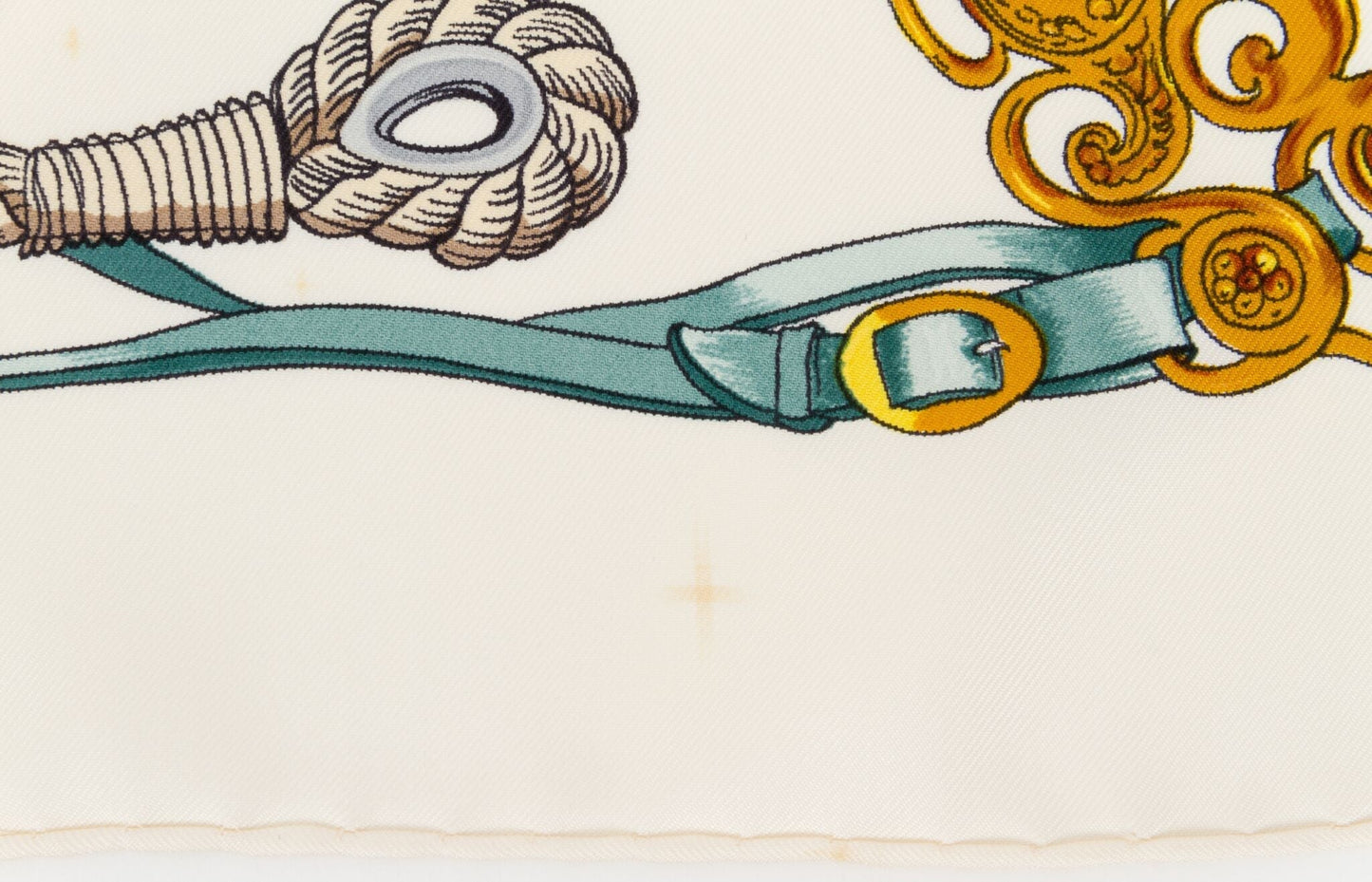 Hermes "M e" White Silk Twill Scarf