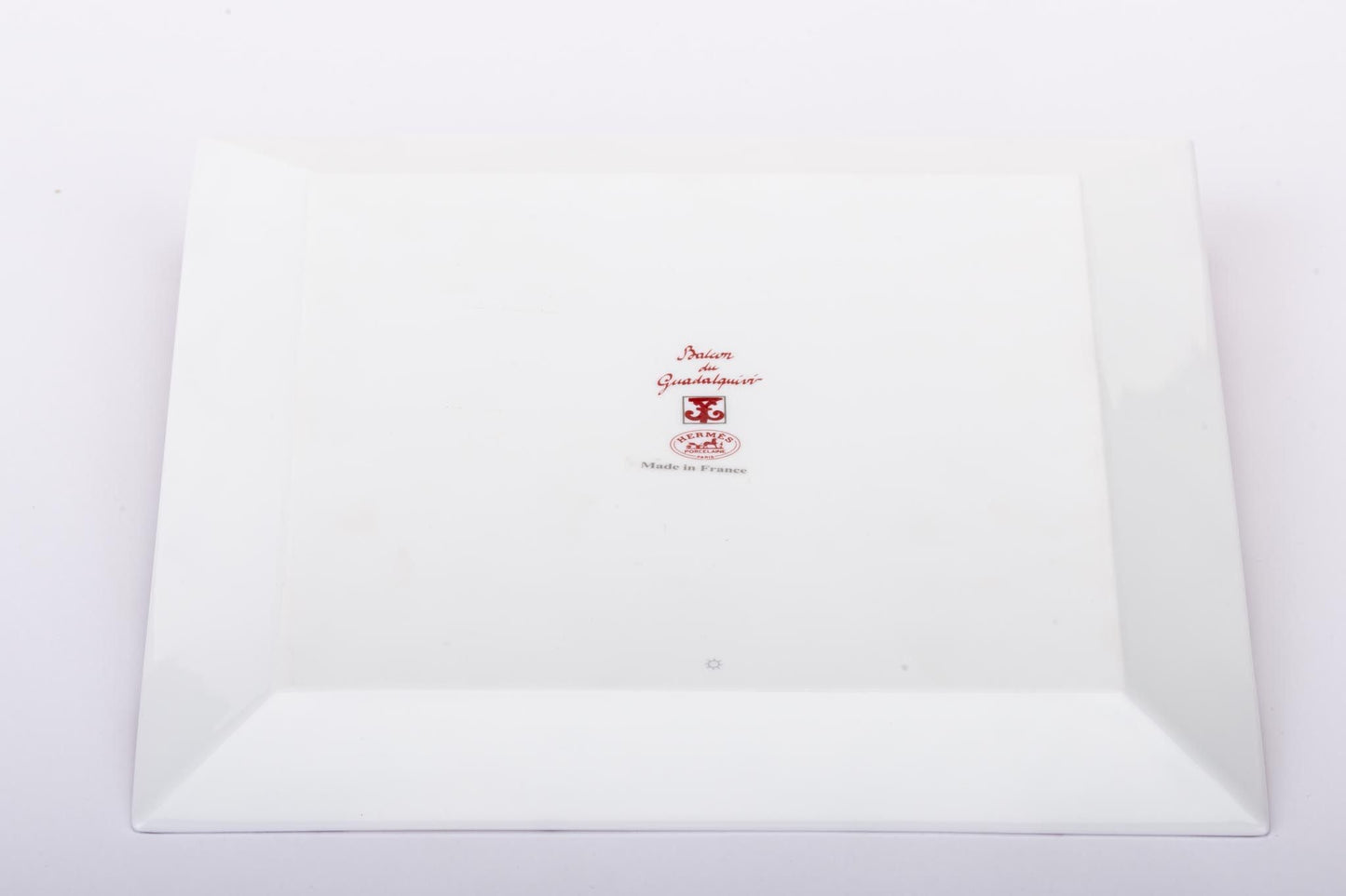 Hermes Balcon Red & White Porcelain Dish