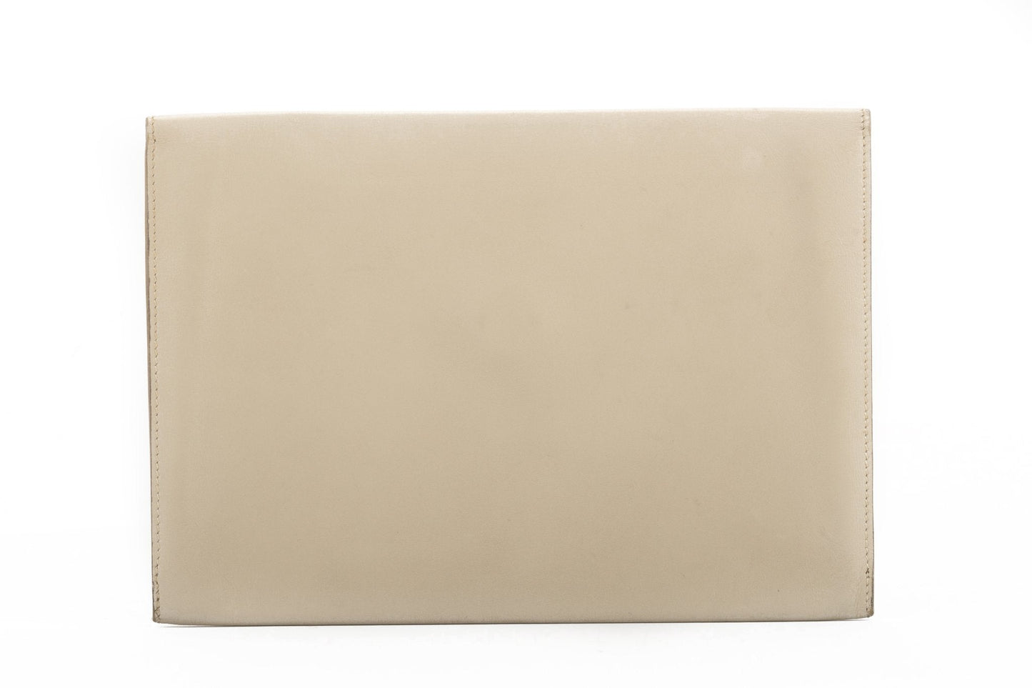 Hermes Off White Vintage Box Calf Clutch
