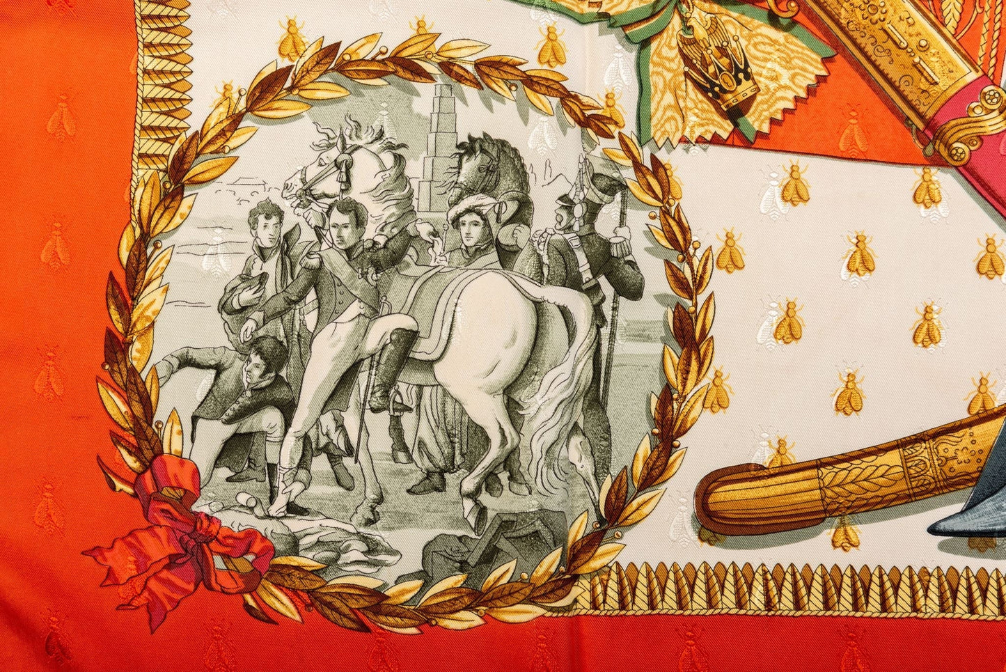 Hermes Napoleon Red Silk Scarf Ledoux