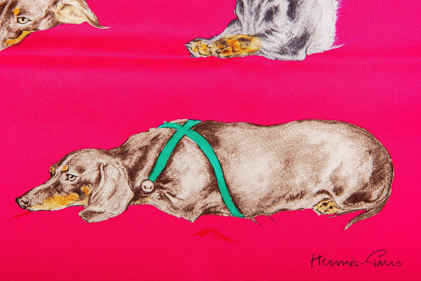 Hermes Les Bassets Alemands Red Scarf