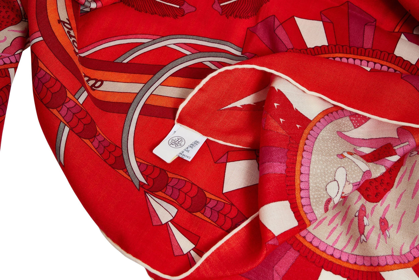 Hermes New Red Geometric Cashmere Shawl