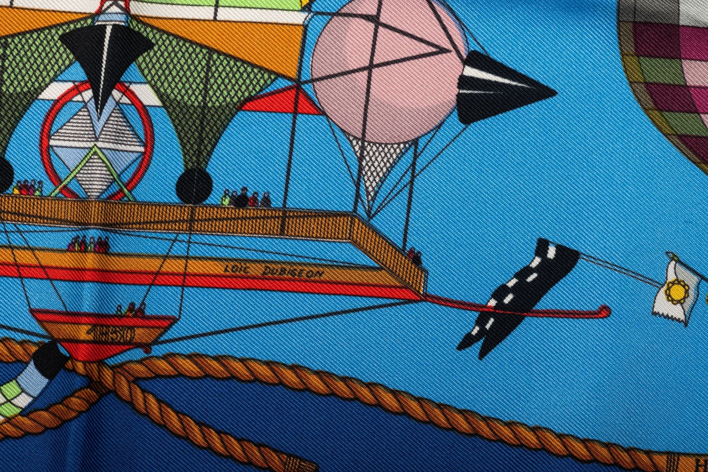 Hermes Blue Les Folies du Ciel Scarf