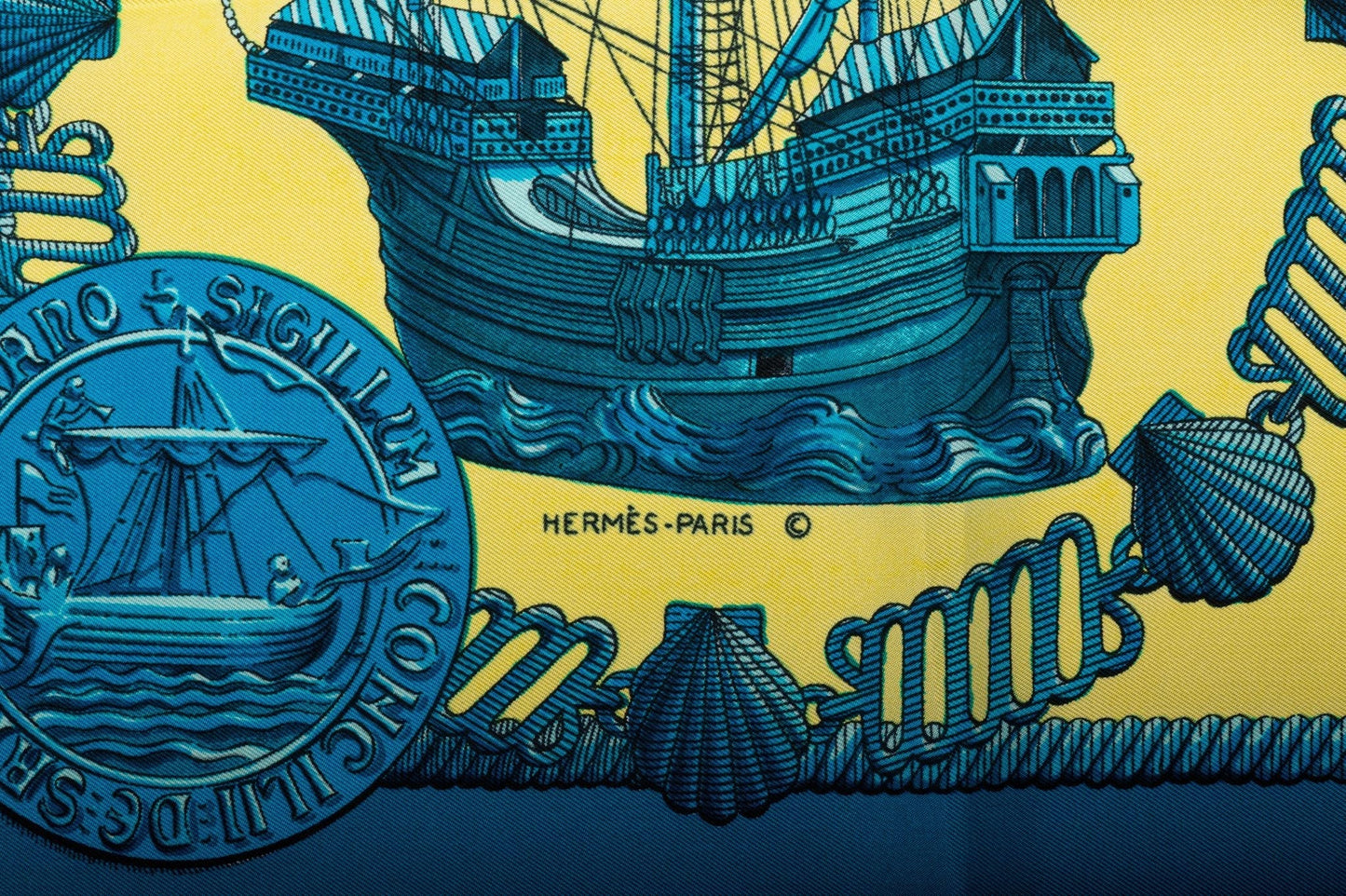 Hermes Nefs d'Or Silk Scarf by Ledoux