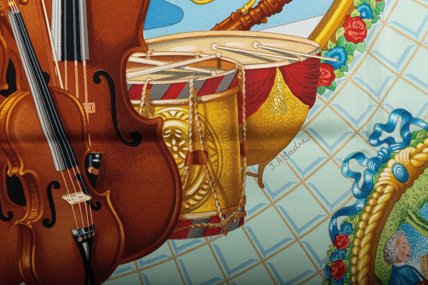 Hermes Collectible Mozart Silk Scarf