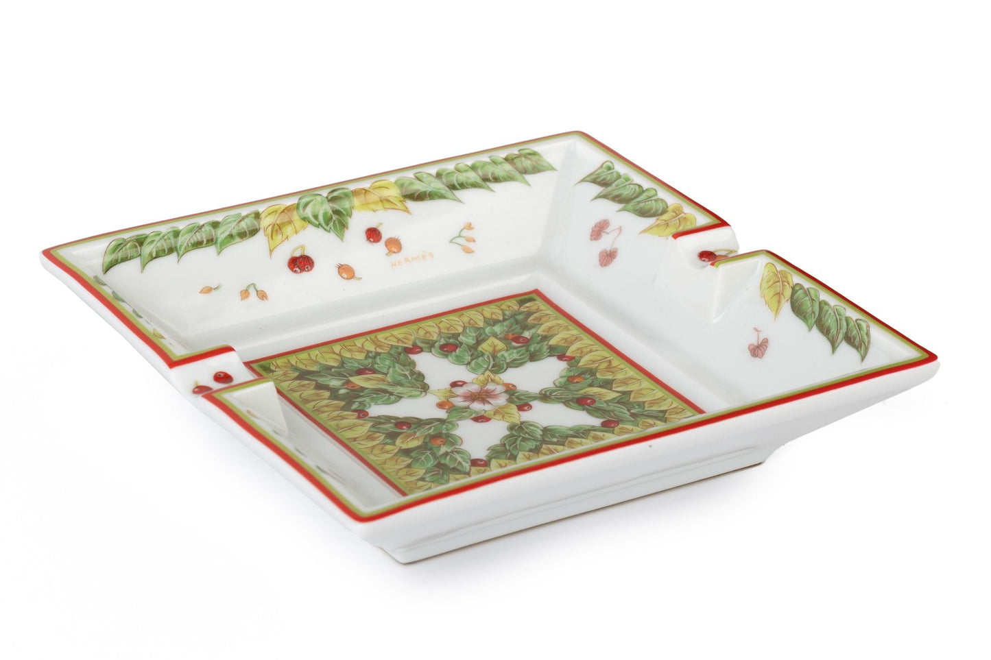 Hermes Set of Two Xmas Porcelain Ashtray