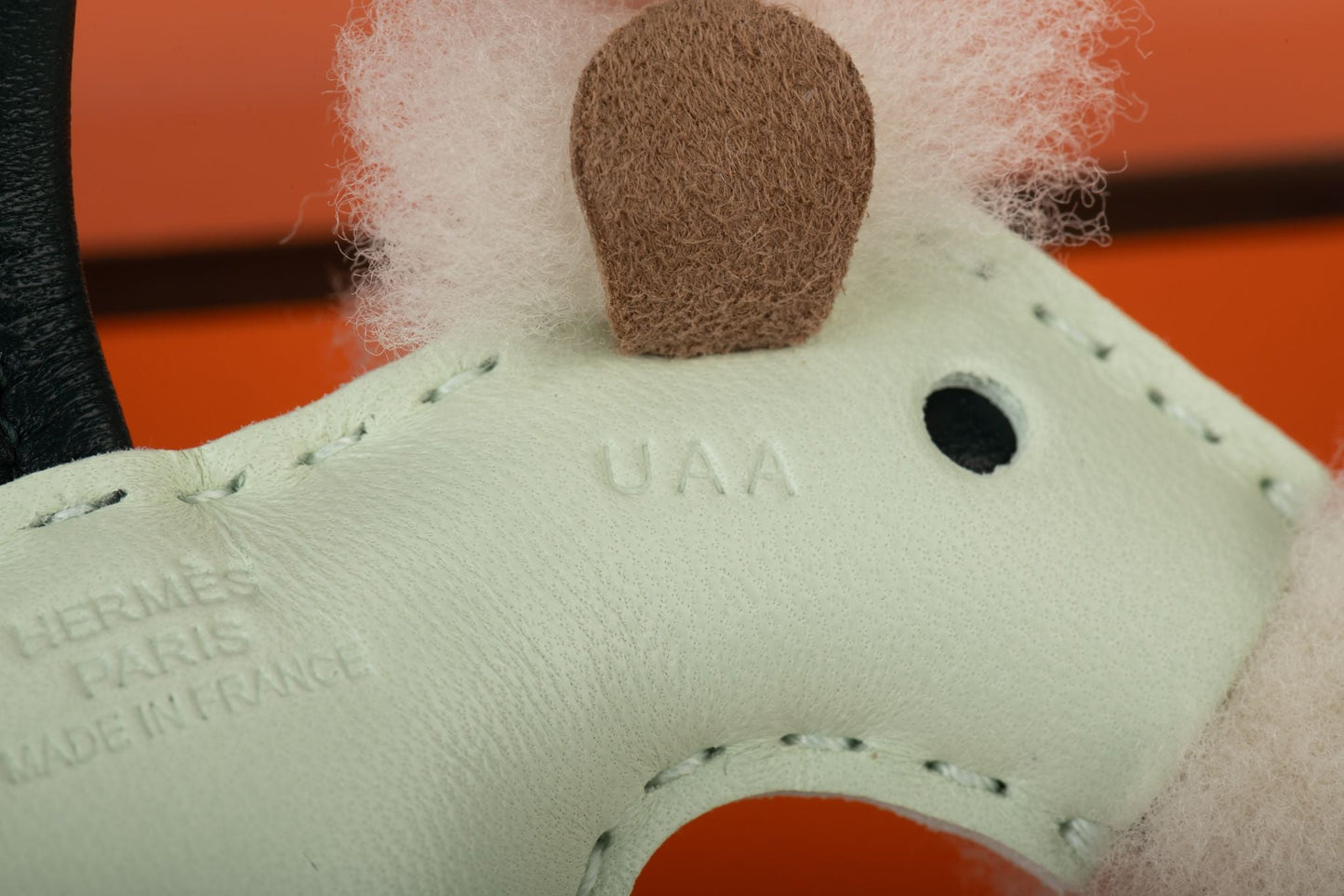 Hermes BNIB Green Shearling Dog Charm