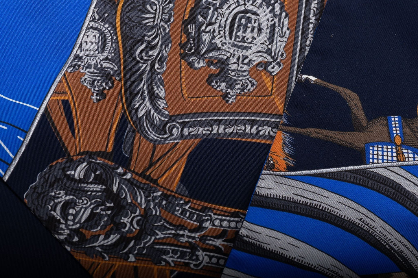 Hermes Black Blue Maxi Twilly