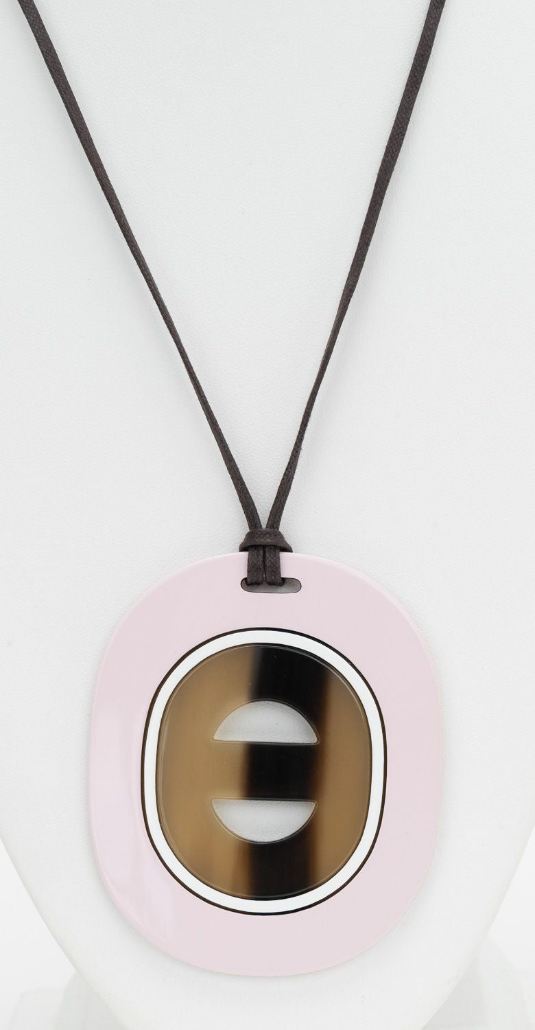 Hermes Buffalo Necklace Rose