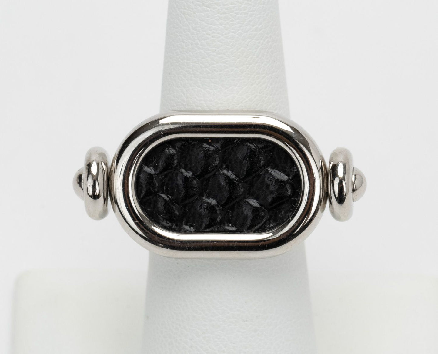 Hermes Sterling Silver Palladium Ring