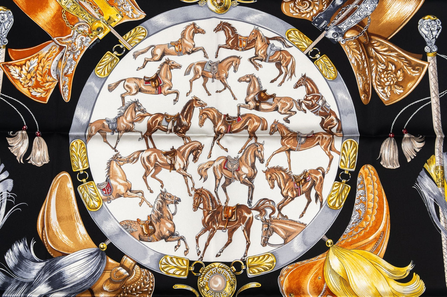 Hermes Carre Caval Cades Silk Scarf NIB