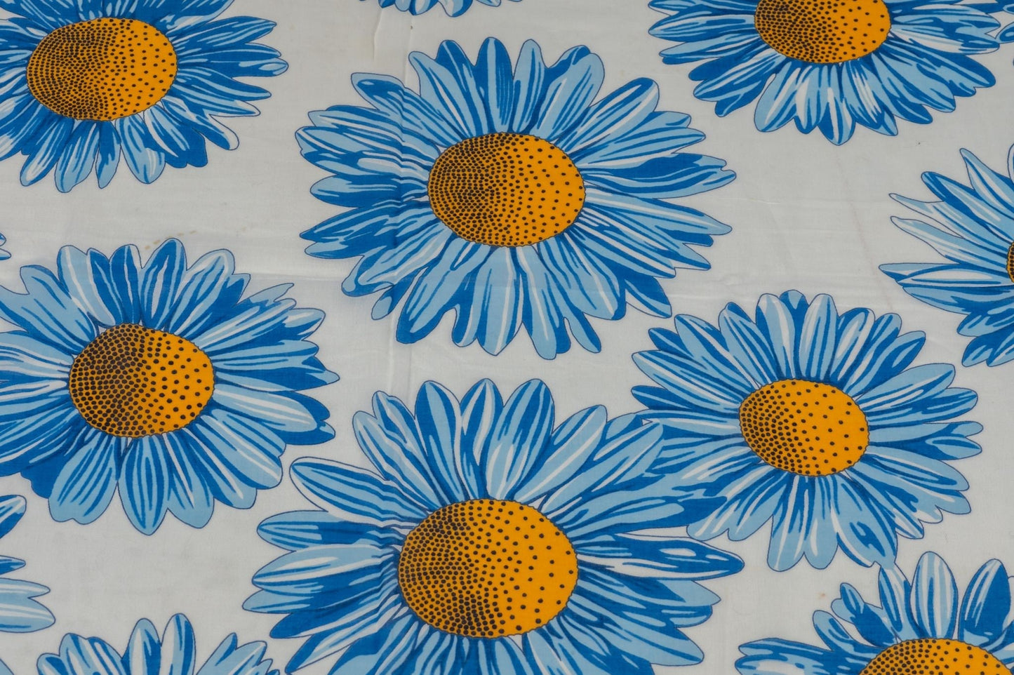 Hermes Blue Daisies Cotton Silk Shawl
