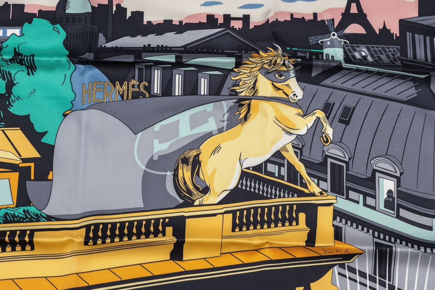 Hermes "Minuit au Faubourg" Silk Scarf