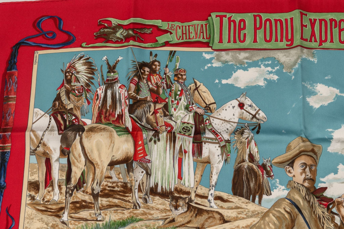 Hermes Red Pony Express Scarf by Oliver