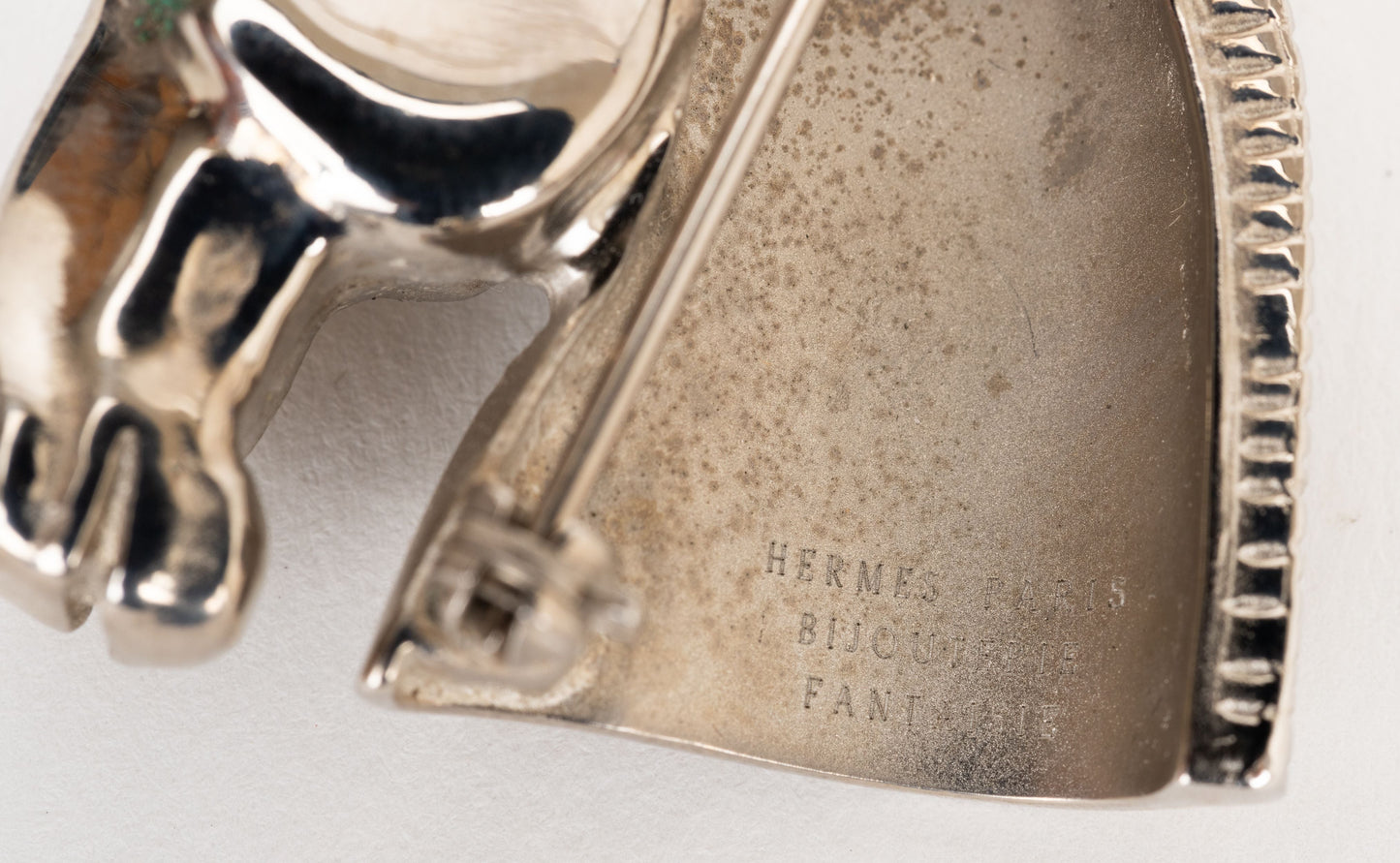 Hermes Silver Horse Head Bijoux Pin