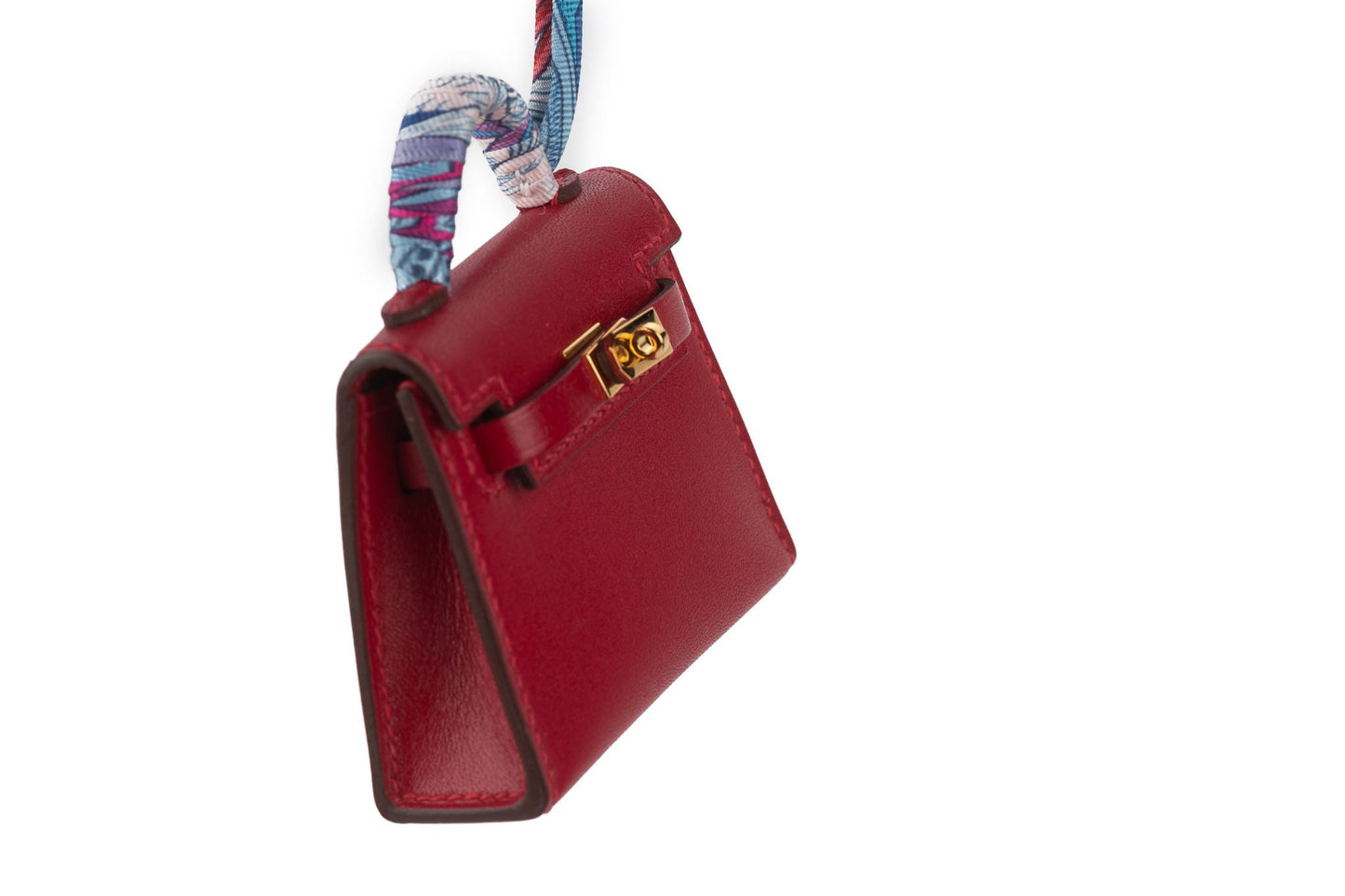 Hermes Mini Kelly Bag Charm Silk Strap