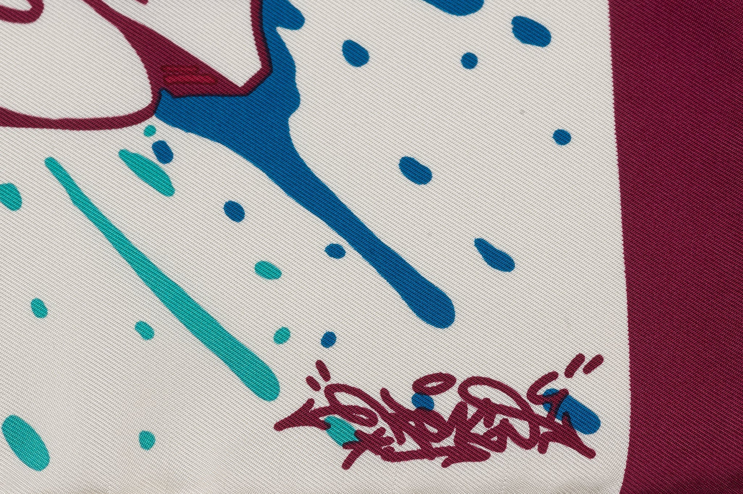 Hermes Purple Graffiti Silk Gavroche