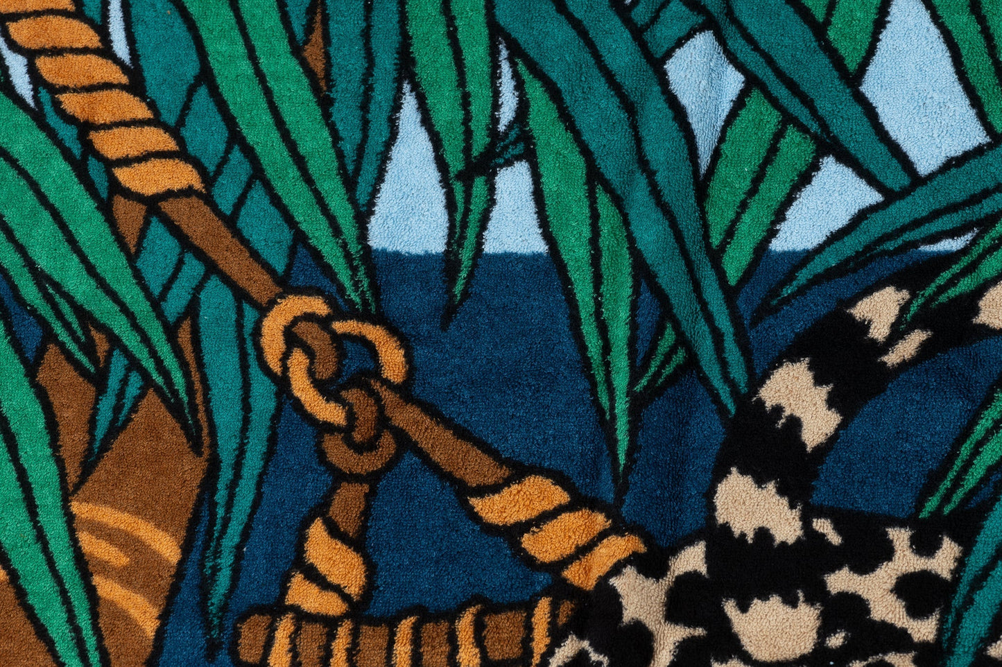 Hermes NIB Celeste Leopard Beach Towel