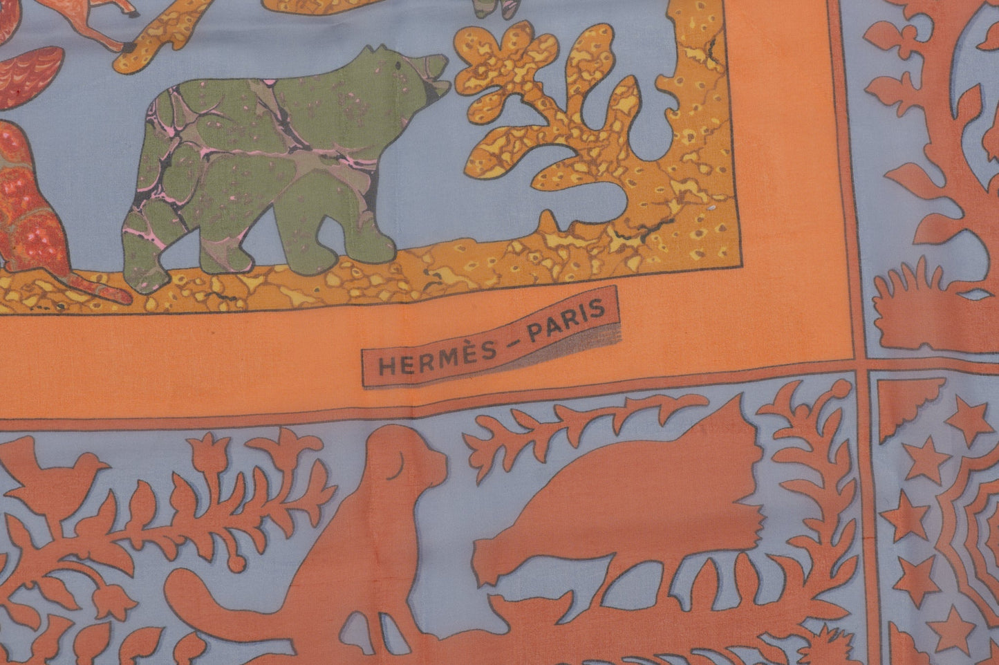 Hermes Multicolor Silk Chiffon Shawl