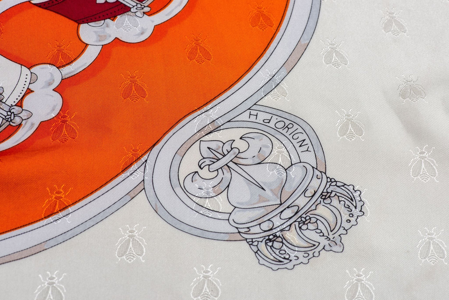 Hermes Cavalcadour Orange Silk Shawl