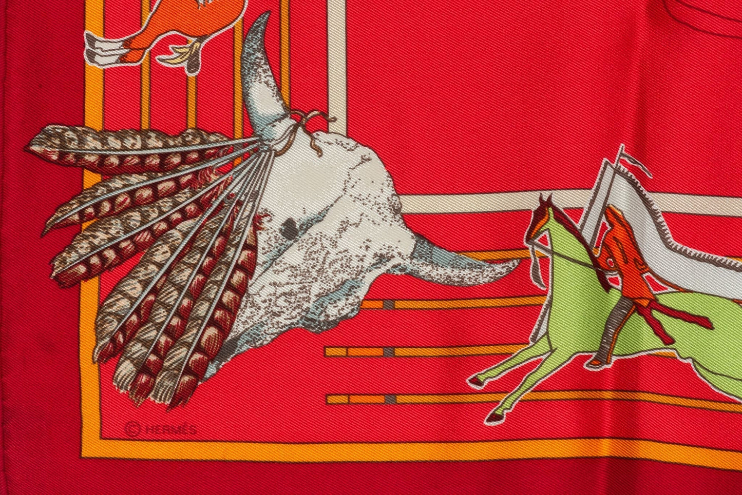 Hermes Red Pani La Shar Pawnee Scarf