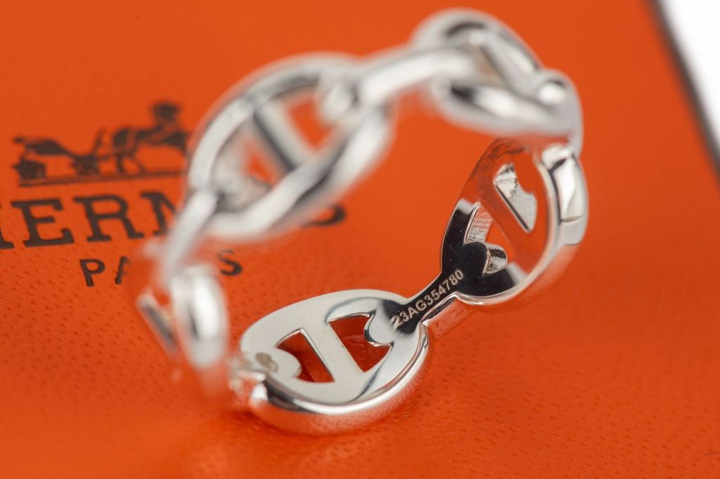 Hermes New Chaine D'Ancre Sterling Ring