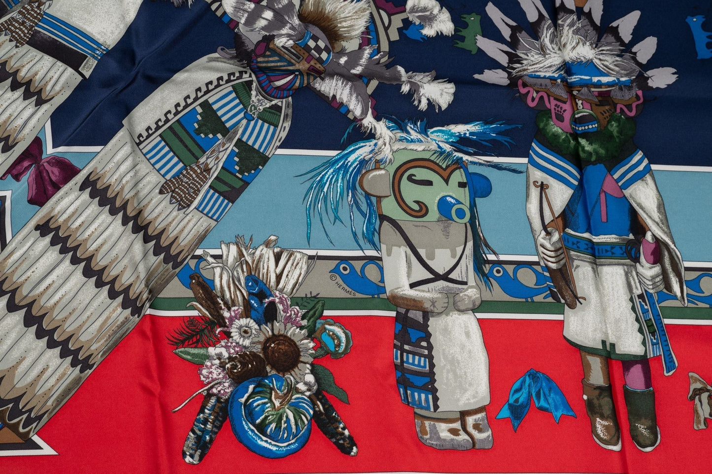 Hermes Blue âœKachinas✠Pointe Silk Shawl