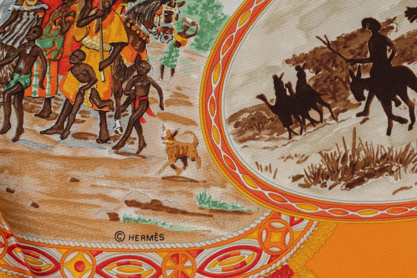 Hermes âœCavaliers Peuls✠Silk Scarf