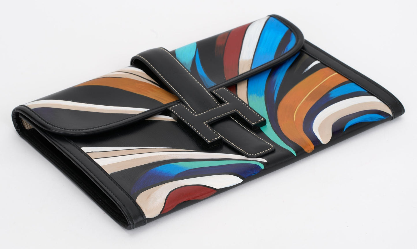 Hermes Hand Painted Jige Elan Clutch