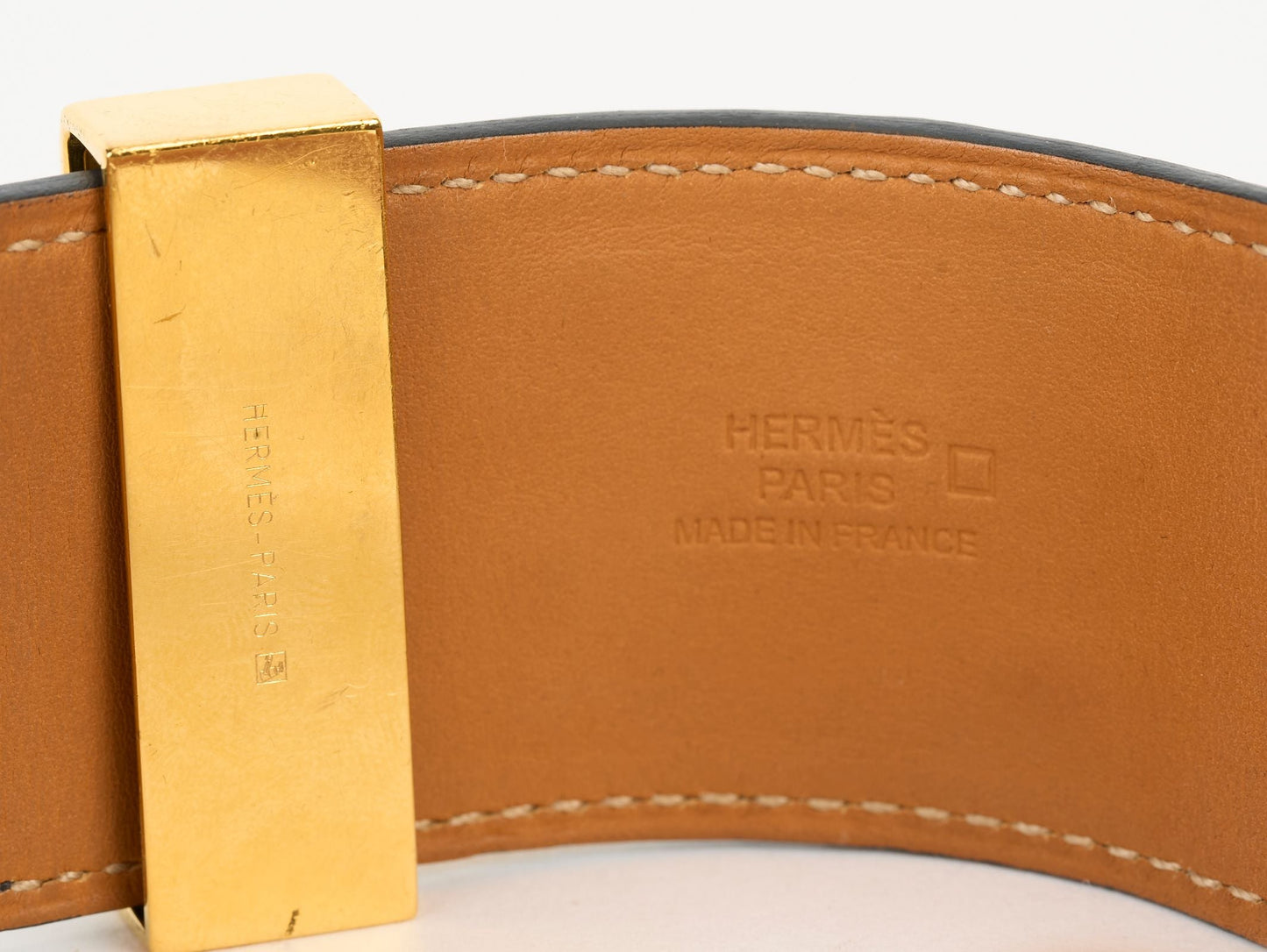 Hermes Black Croc CDC Gold Bracelet
